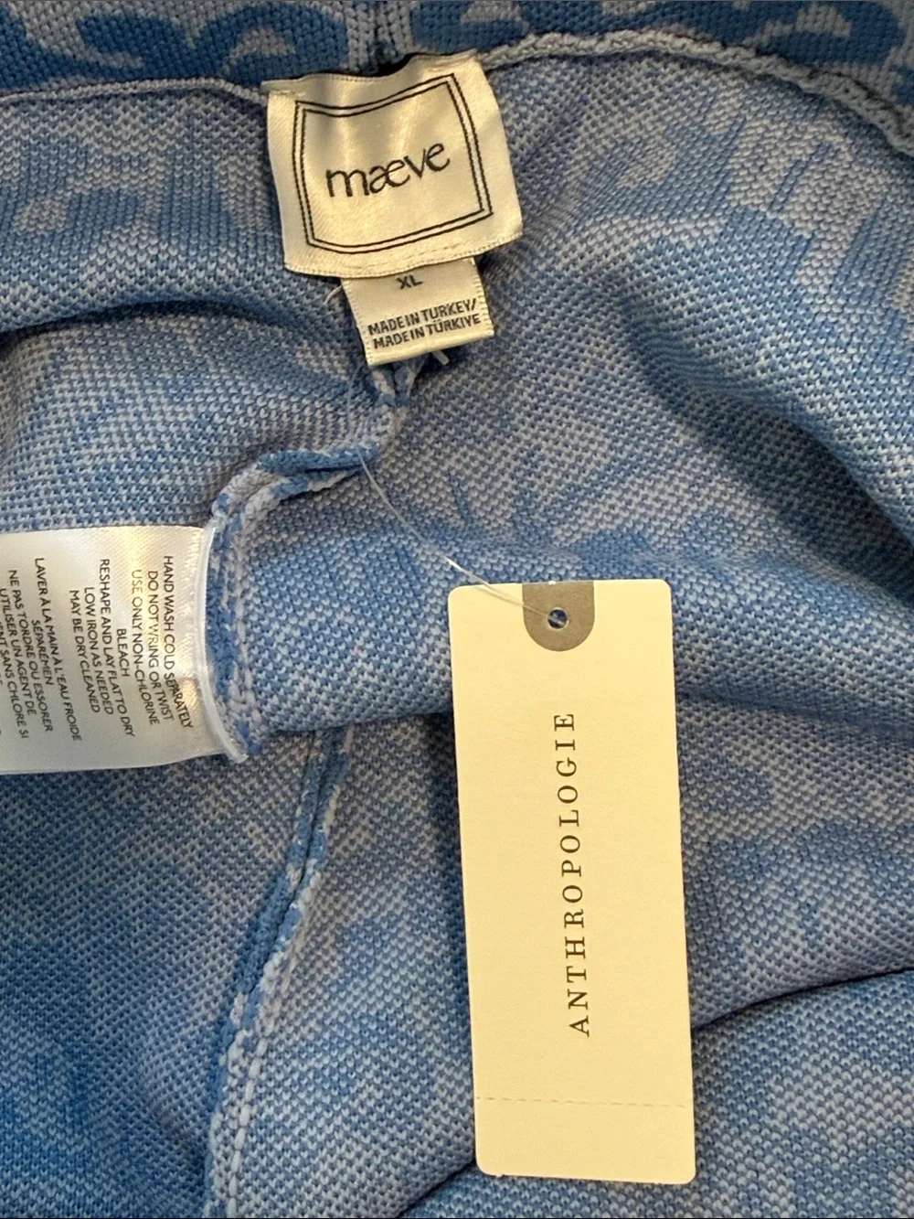 Anthropologie Maeve Jacquard Sweater Pull On Pants NWT - Picture 6 of 9